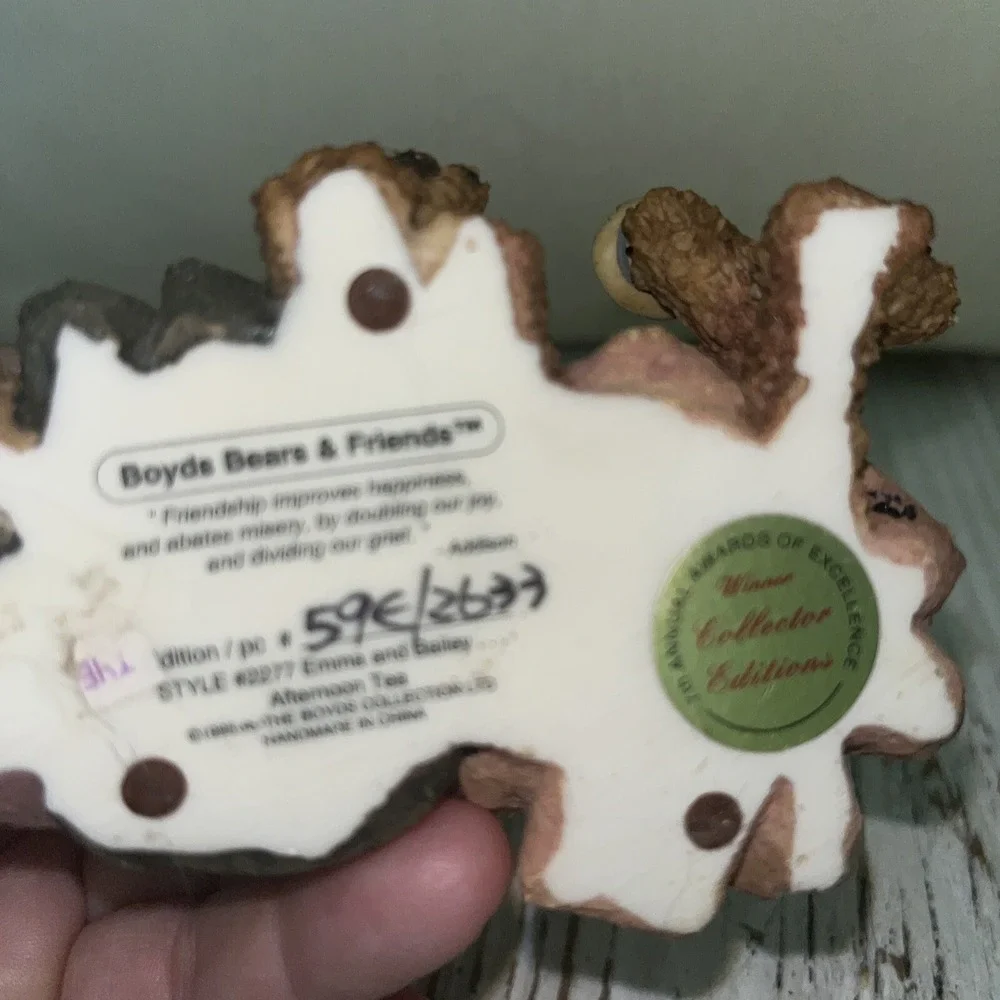 Boyds Bears 1995 Emma And Bailey...Afternoon Tea. #2277